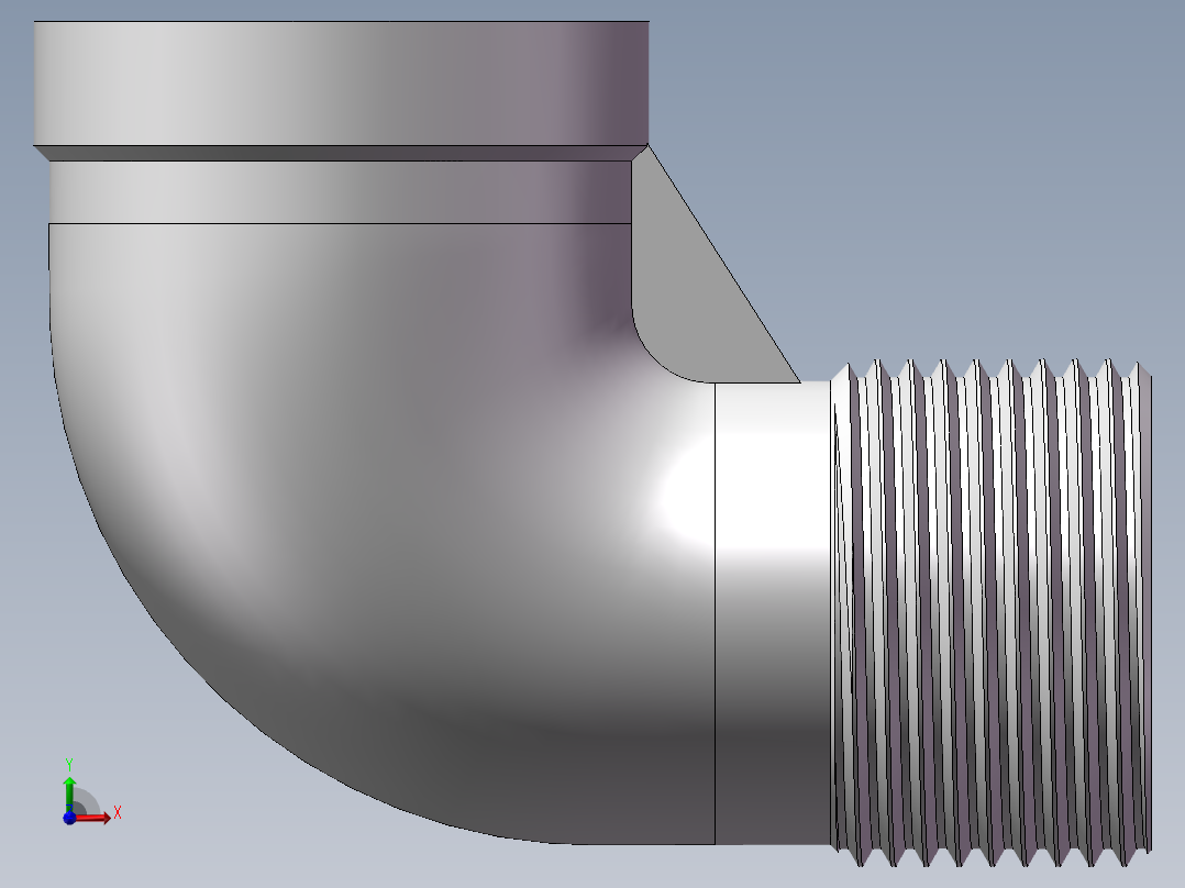 弯头-等径内外丝 DN25前视图
