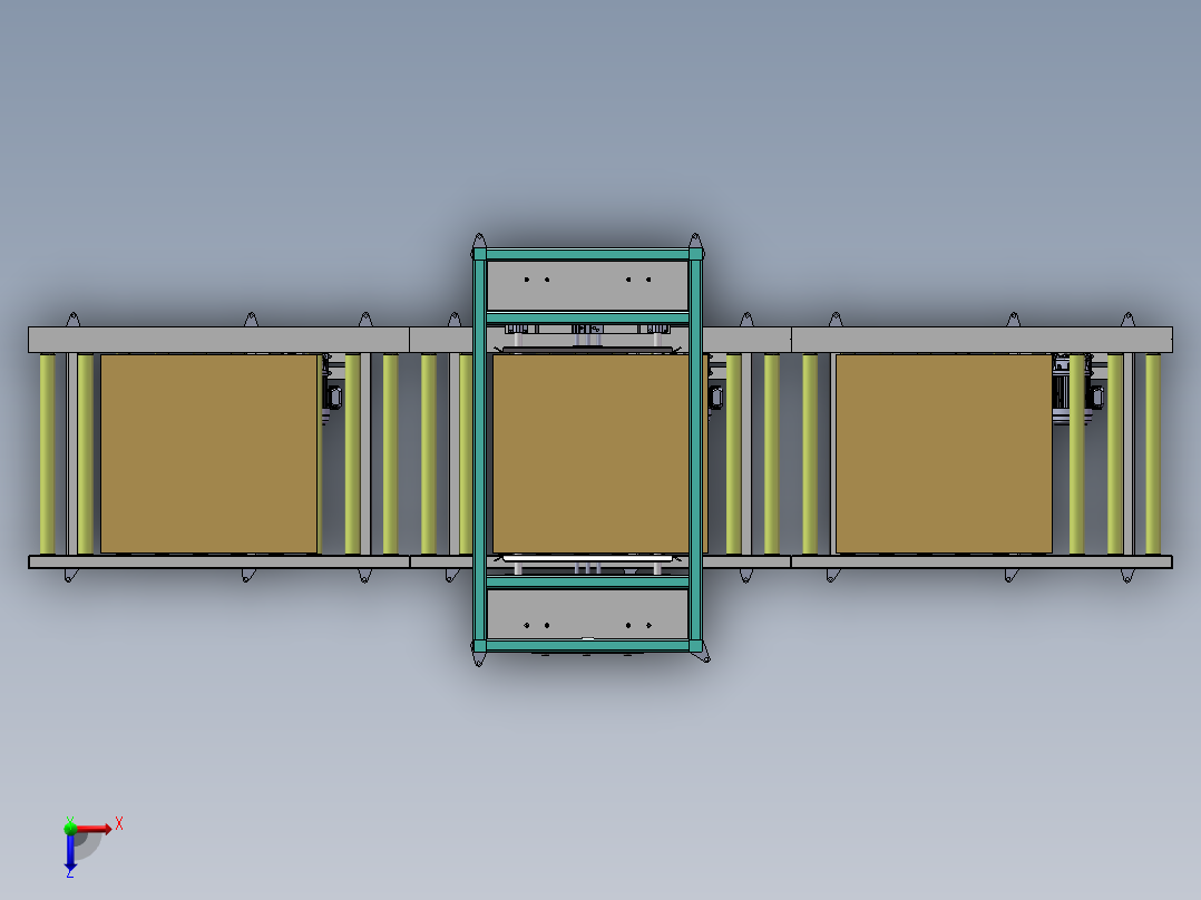 全自动卡板拆堆跺滚筒线设备俯视图