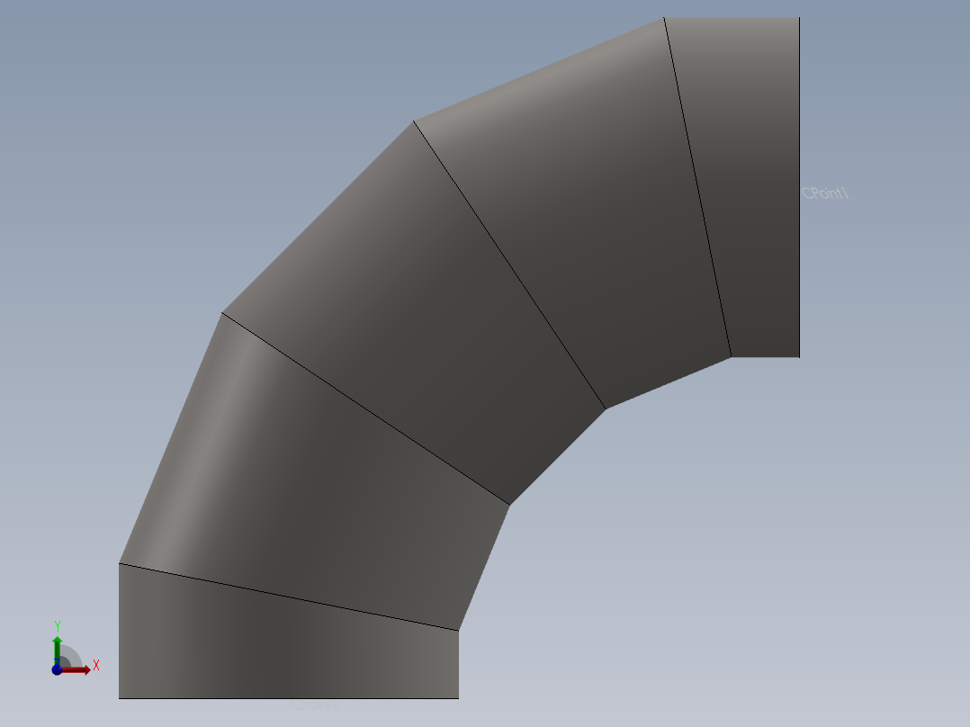 hvac round duct 90deg elbow前视图