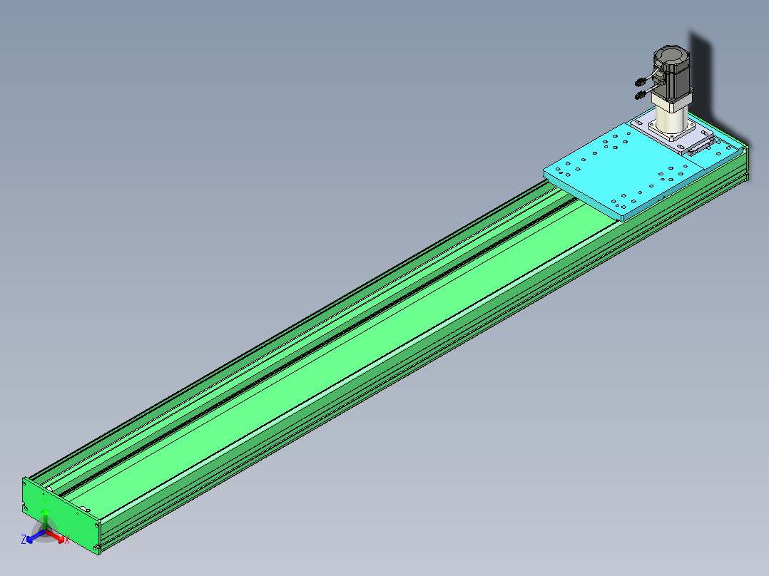 东锦齿条传动DH270G-L167-S1800-BU-减速机+750W正等轴测图