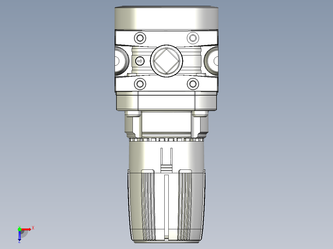 标准手动压力调节器P3X MODUFLEX 轻型 FRL 三联件系统减压阀 - P3XR 系列 (8)俯视图