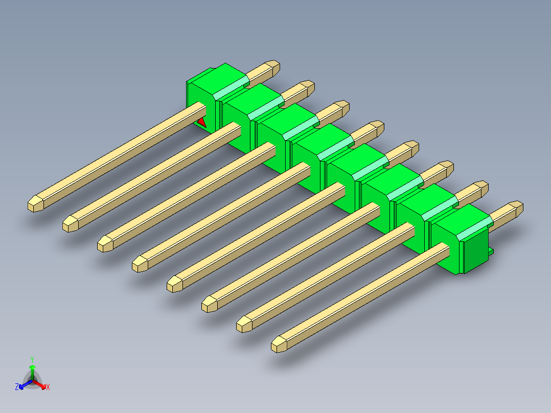 彩色公头100mil（2.54mm）系列-DS1021_green_1x08p_100mil_Type5_rev1.0