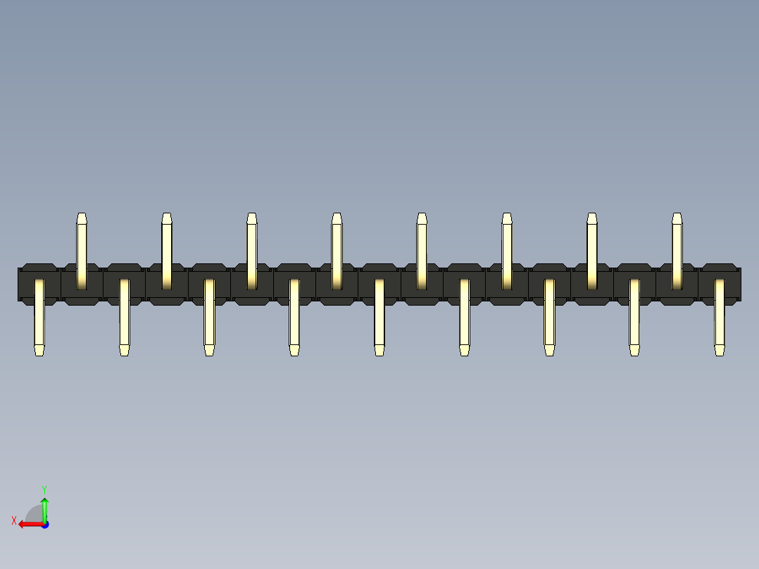 彩色公排针 100mil 2.54mm 系列-DS1022_black_17p_100mil_Type_SMT_R2_rev1.0后视图