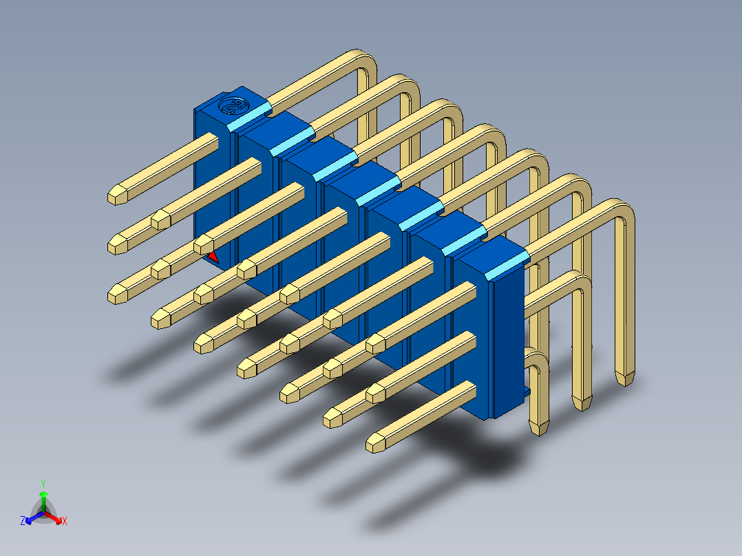 彩色公排针 100mil 2.54mm 系列-DS1022_blue_3x07p_100mil_TypeD_rev1.0