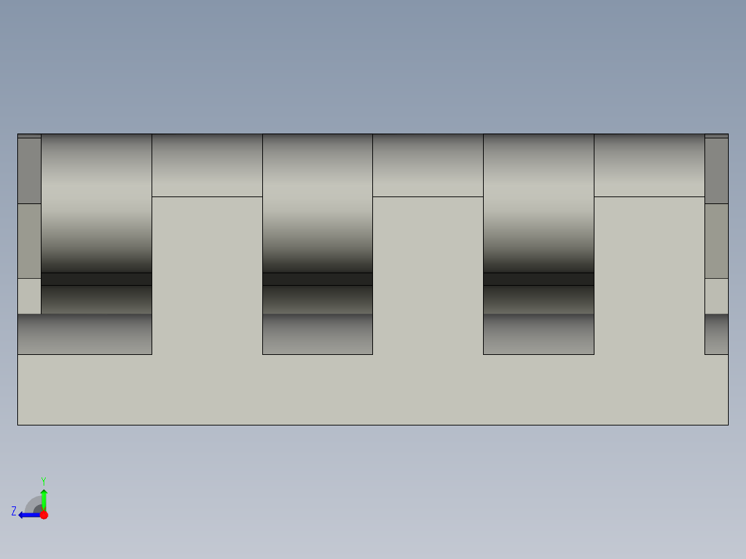 工程塑膠鉸鏈CFD-3D多系列多零件图纸模型右视图