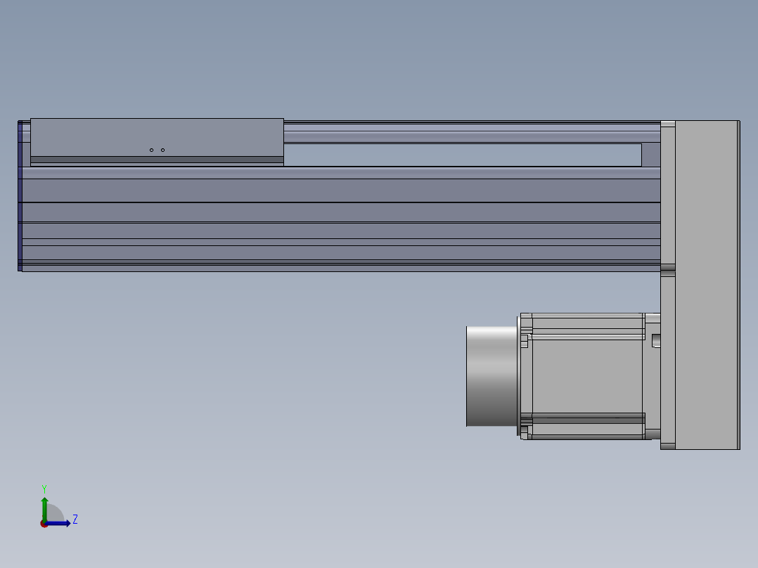 电动滑台模组SDM210下折模型左视图