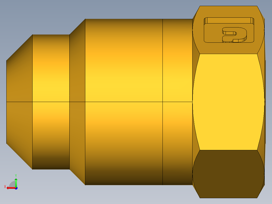 扩口式工业通用硬管接头Flared Seal Plug 639F-5后视图