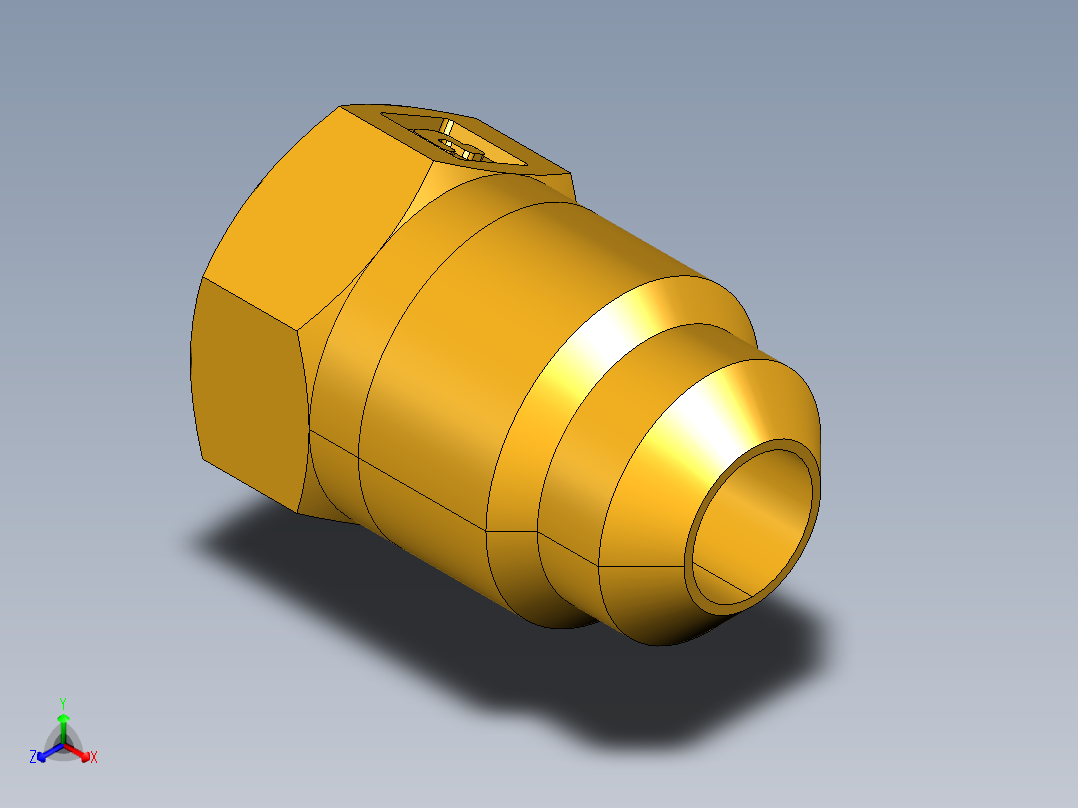 扩口式工业通用硬管接头Flared Seal Plug 639F-5正等轴测图