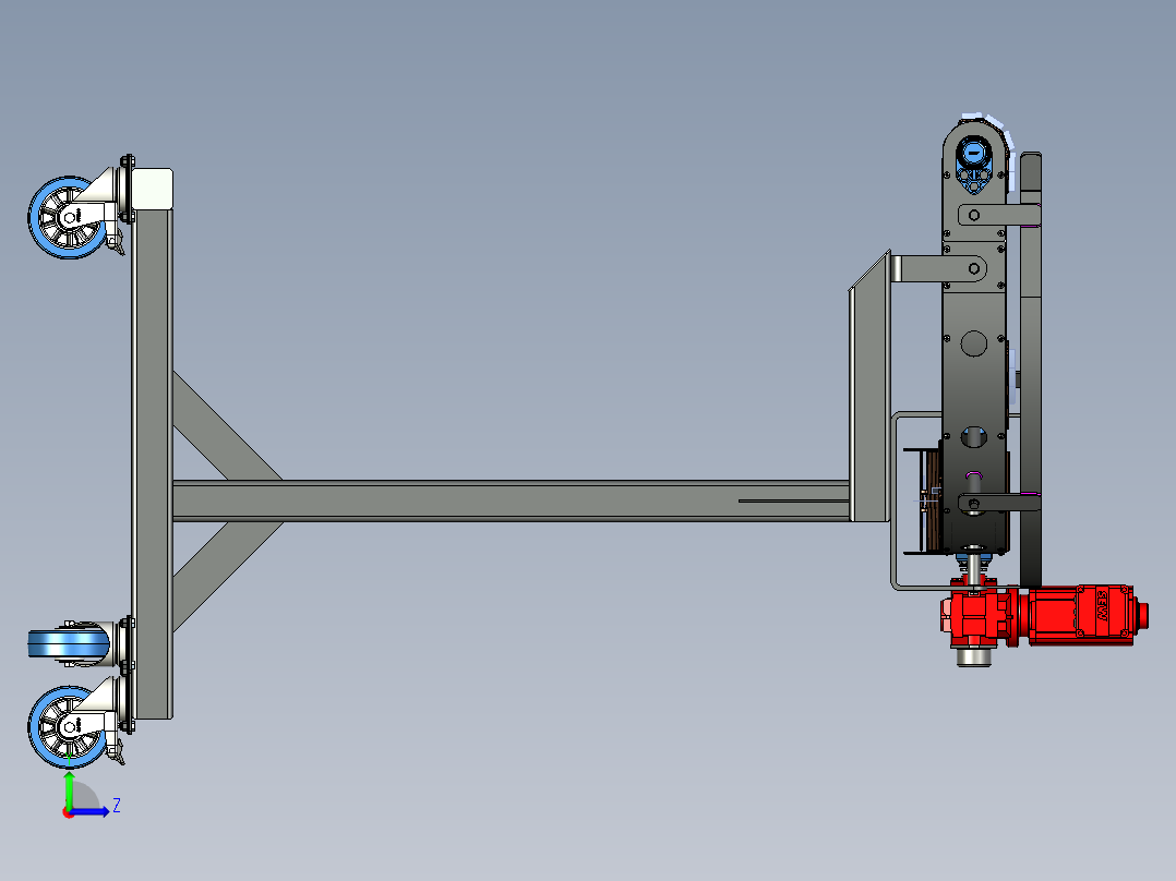 90度弯小型板条链输送机---x_t stp左视图