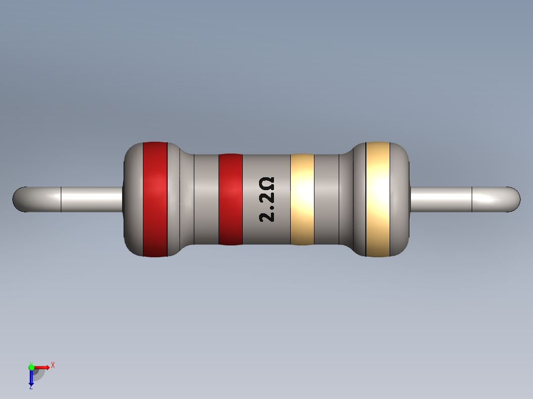 电容器 二极管 电阻器-Resistor 2.2 Ohm俯视图