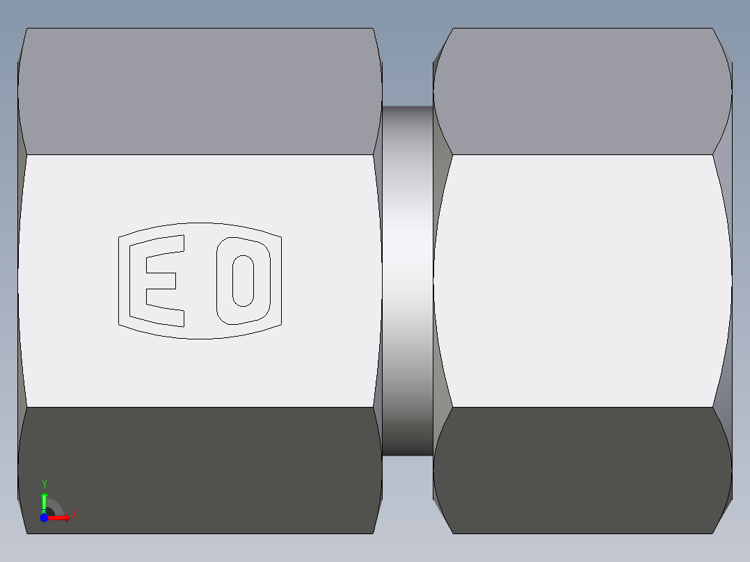 卡套式工业通用硬管接头EO_Swivel_connector_GAI16ZSMCF前视图