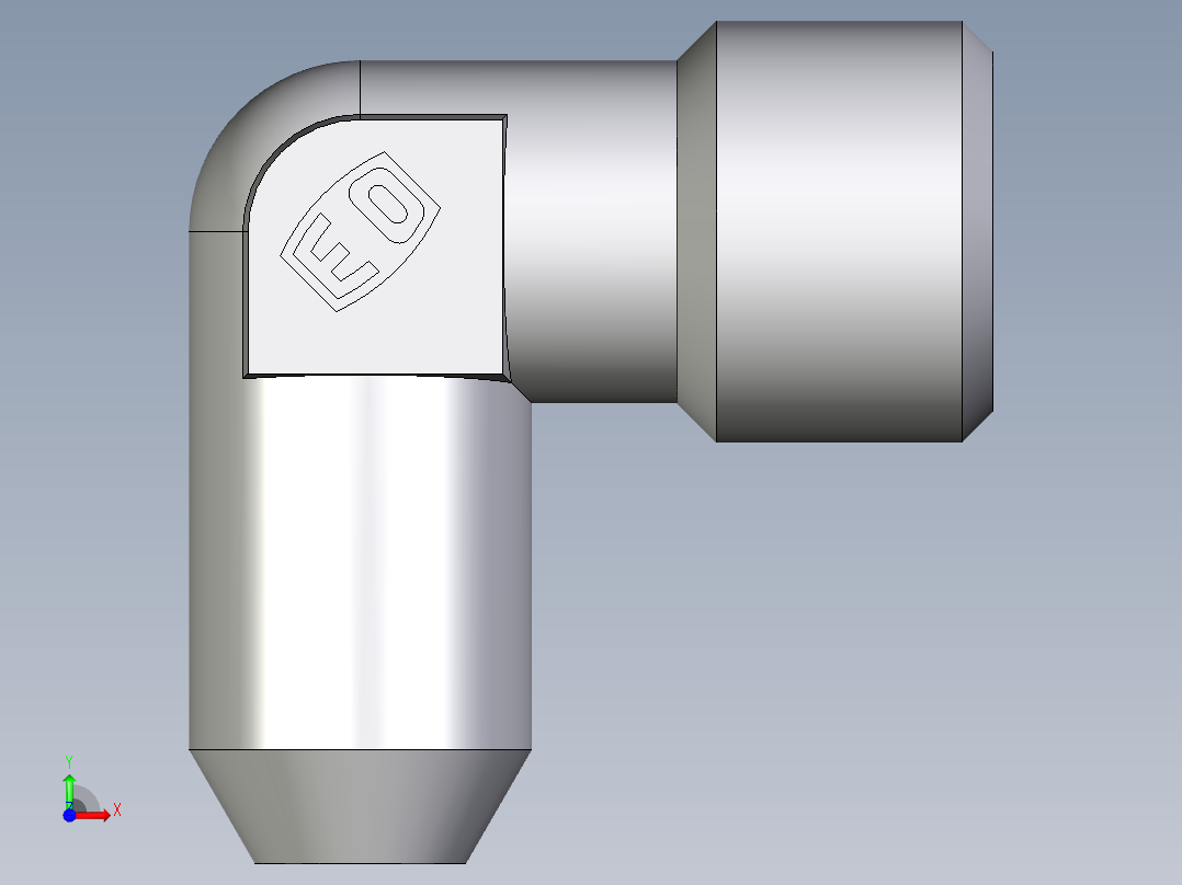 卡套式工业通用硬管接头EO_Weld_elbown_WAS08SX前视图