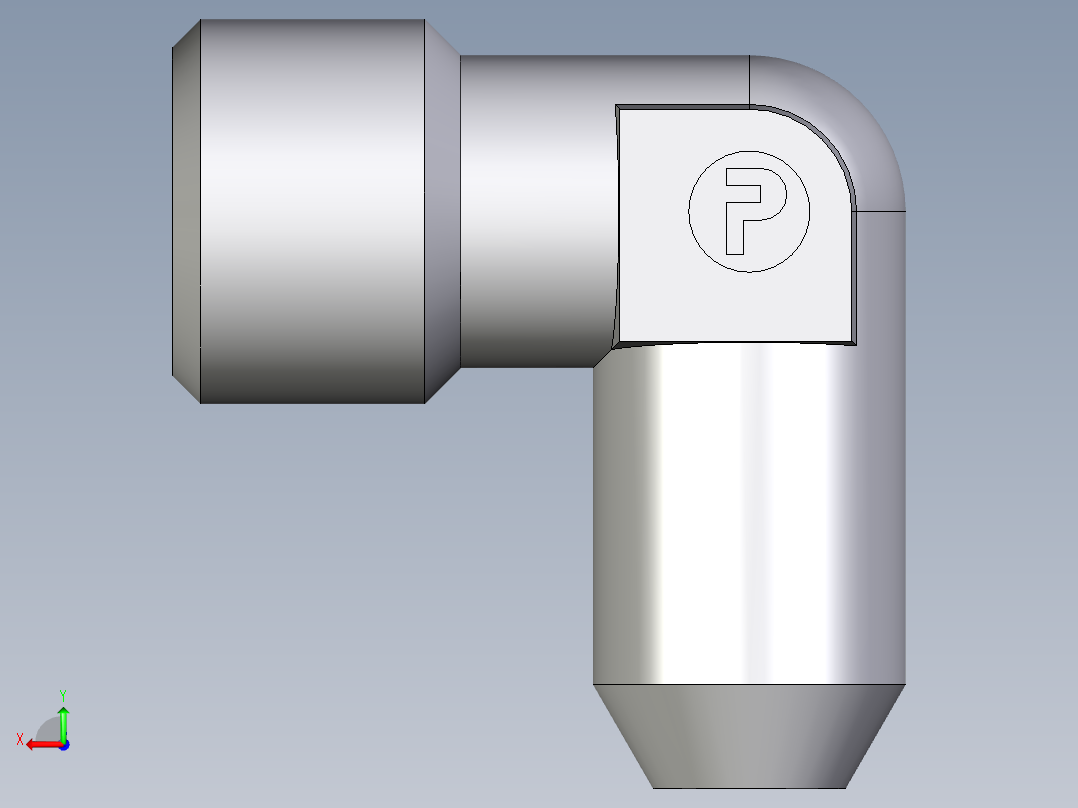 卡套式工业通用硬管接头EO_Weld_elbown_WAS08SX后视图