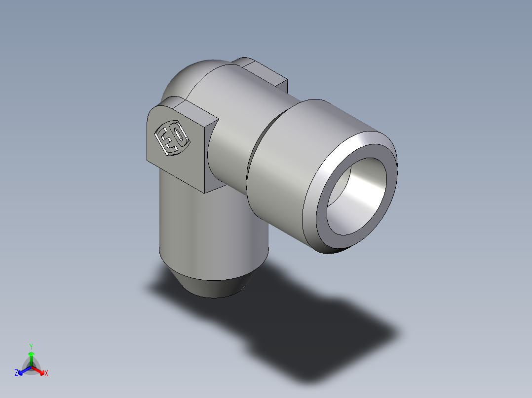 卡套式工业通用硬管接头EO_Weld_elbown_WAS08SX正等轴测图
