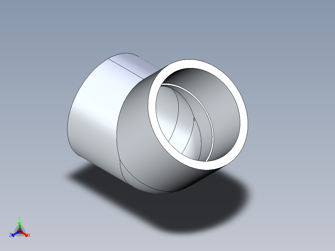 聚氯乙烯配件08-Sch80_45Elbow_SxS_817-030 _3in正等轴测图