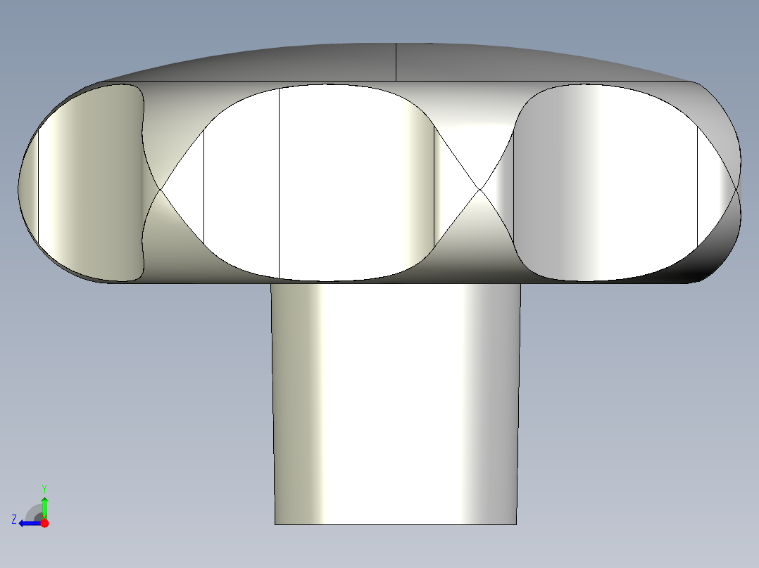 星型把手(鋁合金)ALHK-3D多系列多零件图纸模型右视图