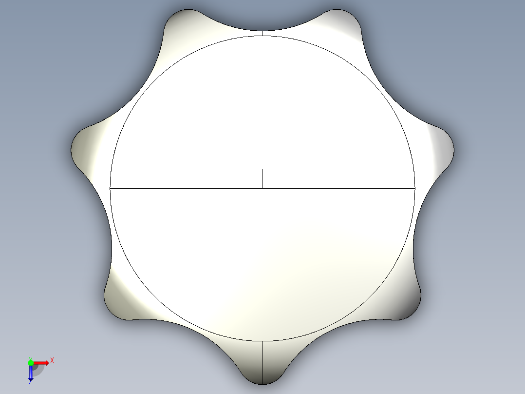 星型把手(鋁合金)ALHK-3D多系列多零件图纸模型俯视图