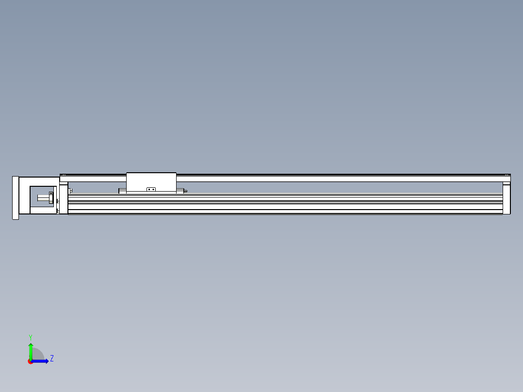 TPA-KNR-100E-2020C-L650A1-M-F3-N3线性模块铝制底座左视图