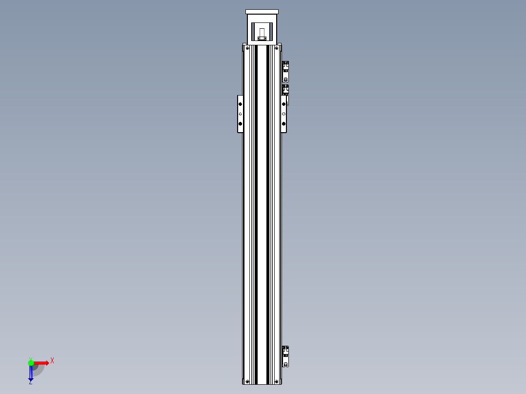 TPA-KNR-100E-2020C-L650A1-M-F3-N3线性模块铝制底座俯视图