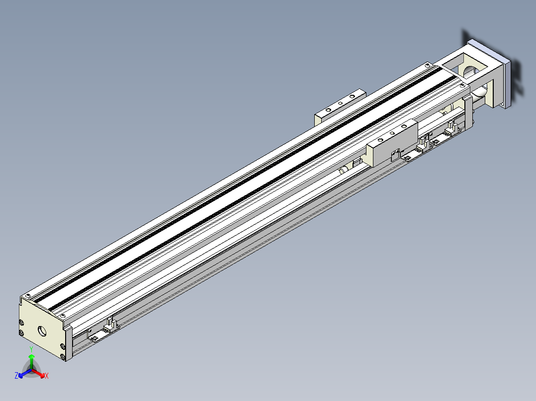 TPA-KNR-100E-2020C-L650A1-M-F3-N3线性模块铝制底座正等轴测图