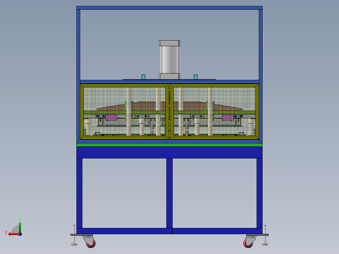 1米长冲切机sw18可编辑后视图