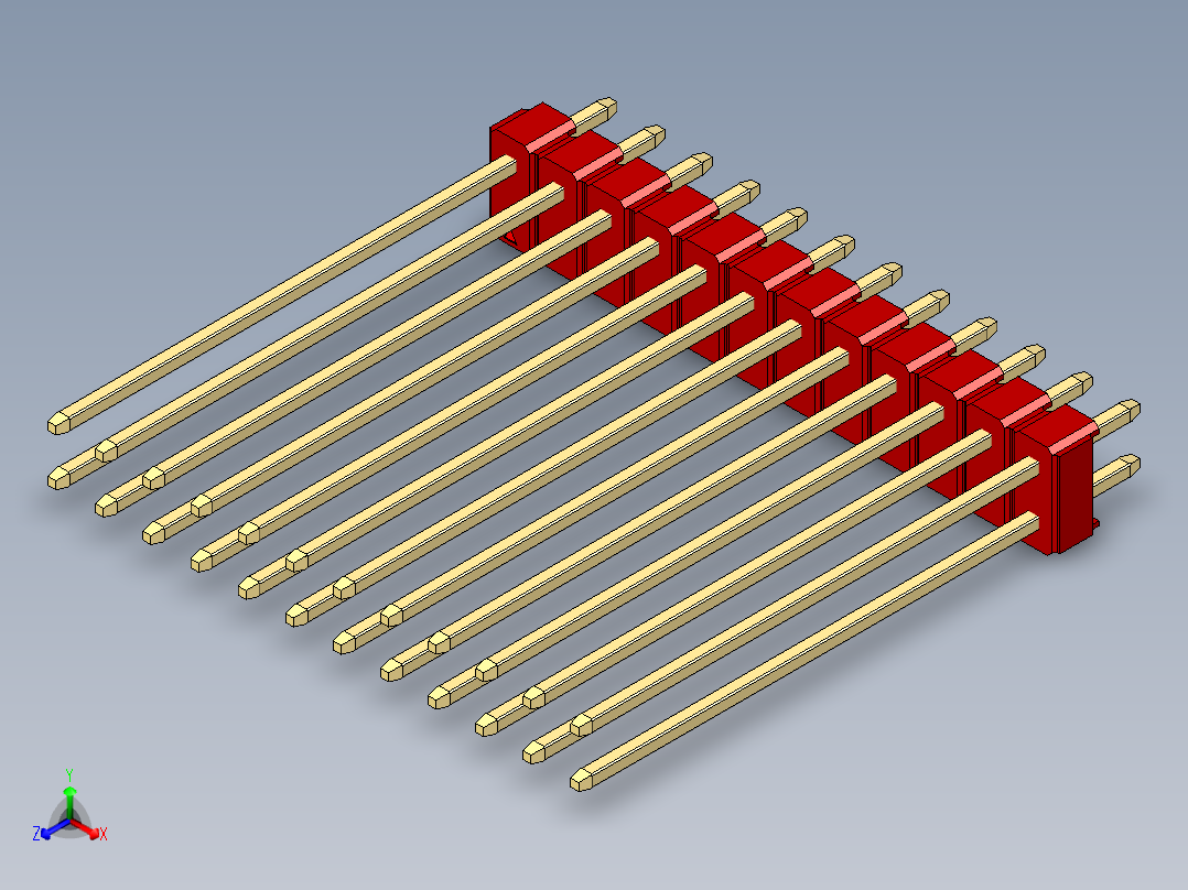彩色公头100mil（2.54mm）系列-DS1021_red_2x12p_100mil_Type43_rev1.0