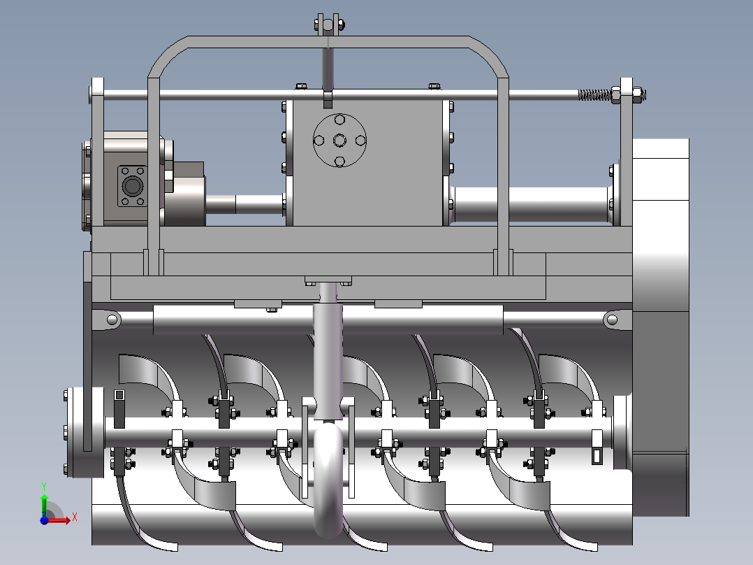 果园除草机设计-碎草机【含三维SolidWorks及9张CAD图纸】前视图