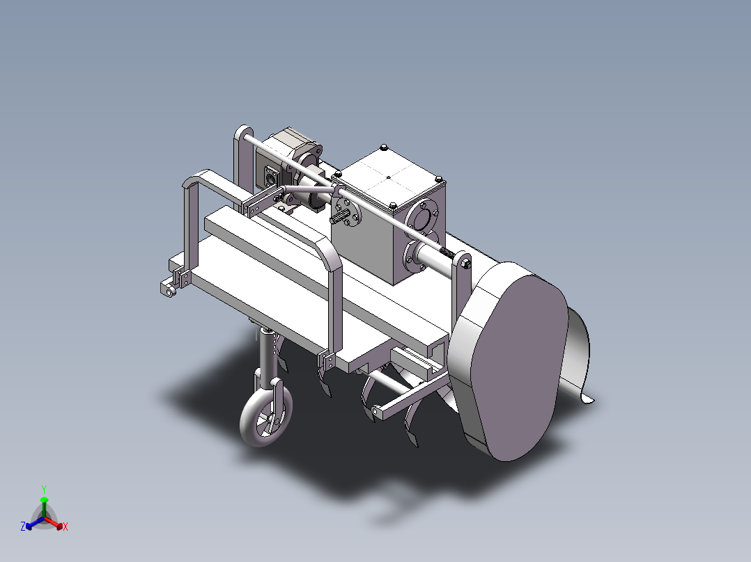 果园除草机设计-碎草机【含三维SolidWorks及9张CAD图纸】正等轴测图