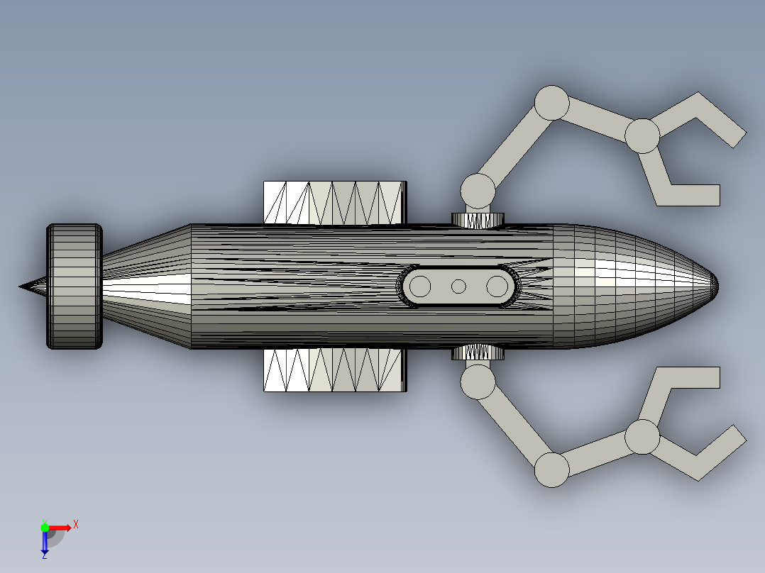 潜水器 水下机器人 (2)俯视图