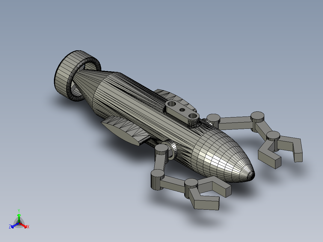潜水器 水下机器人 (2)正等轴测图