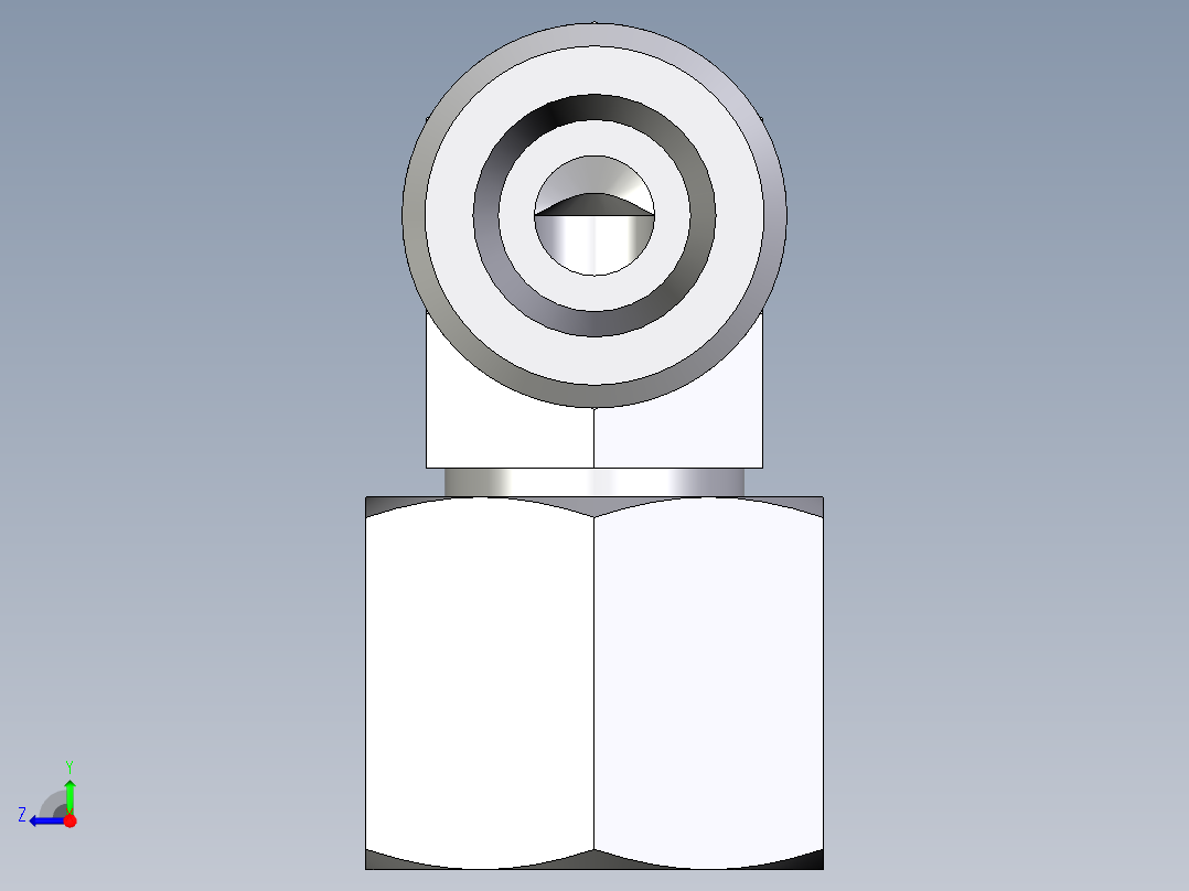 卡套式工业通用硬管接头EO_Swivel_nut_elbow_EW08SOMD71右视图