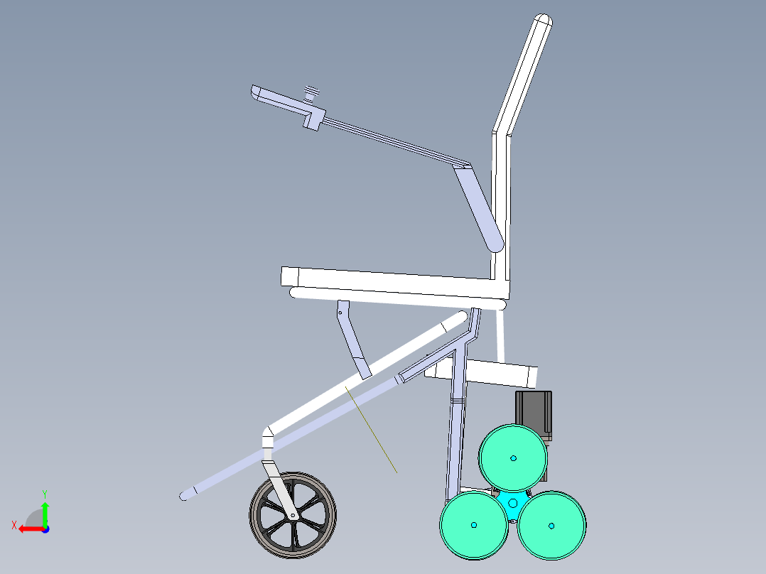 行星轮式电动爬楼轮椅10后视图