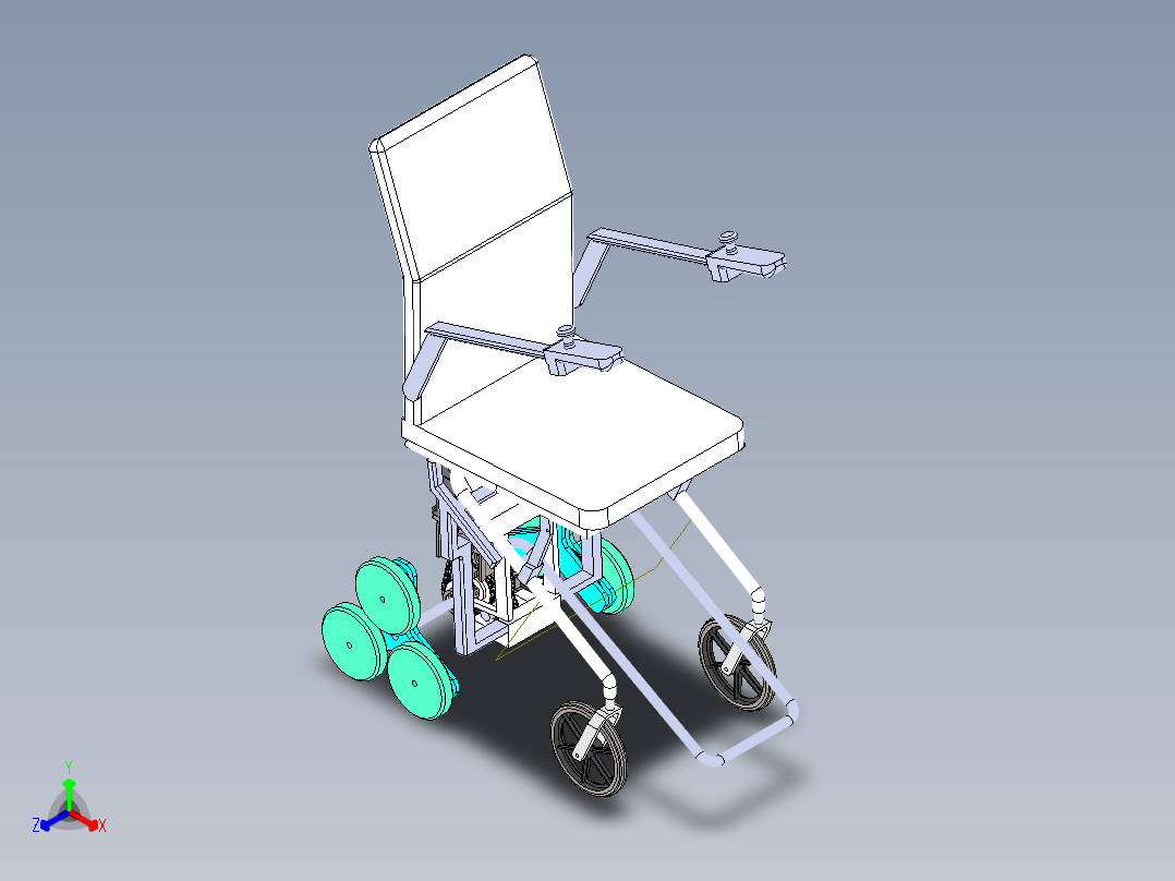 行星轮式电动爬楼轮椅10正等轴测图