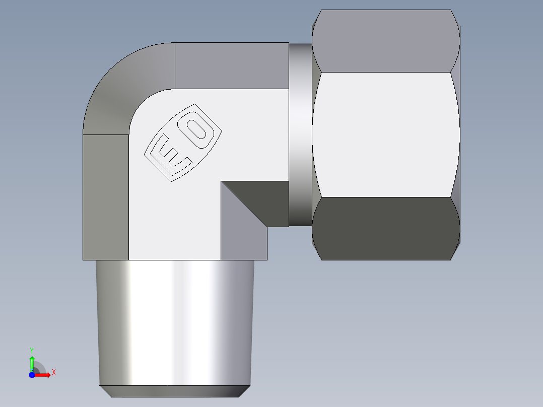 卡套式工业通用硬管接头EO_Male_stud_elbow_WE12LLR71前视图