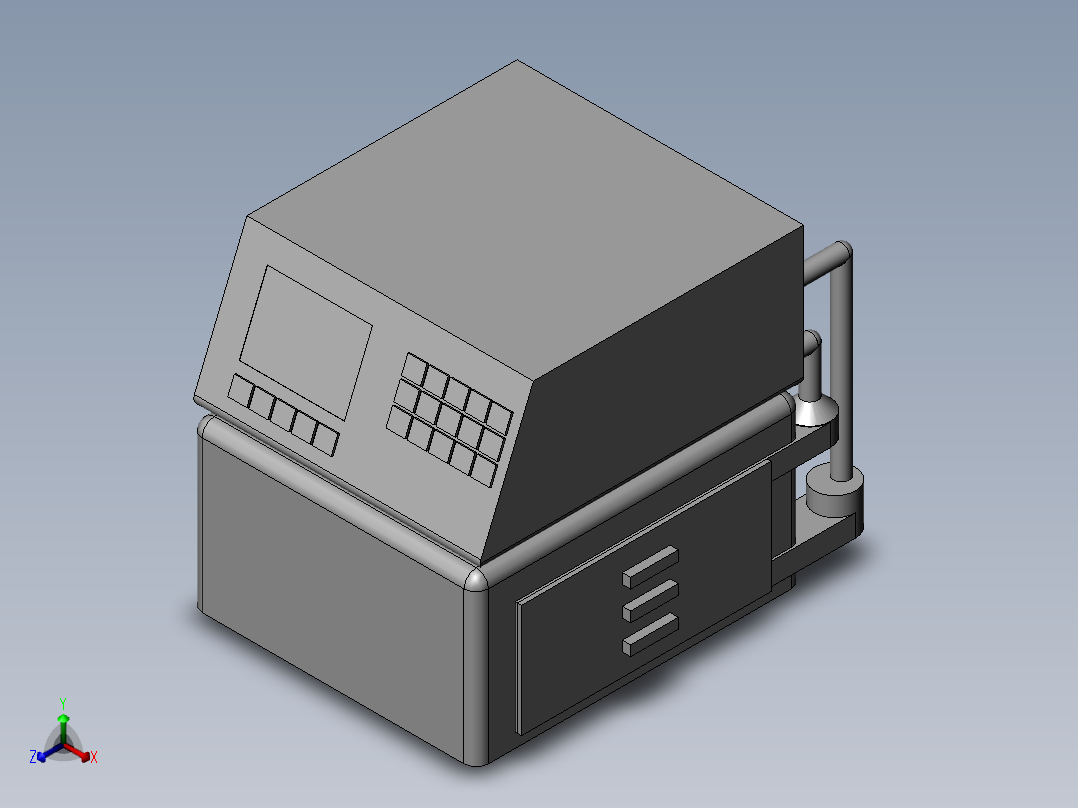 高效液相色谱仪正等轴测图
