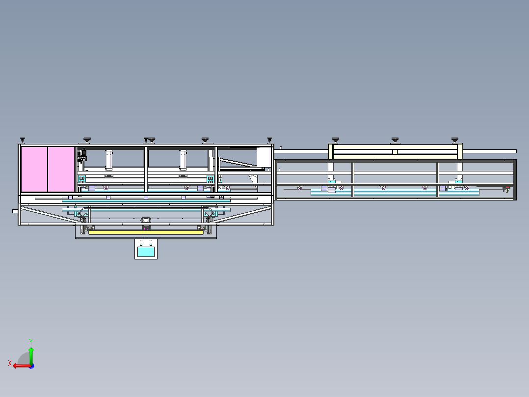 棒料超声波探伤及自动上下料设备sw18可编辑后视图