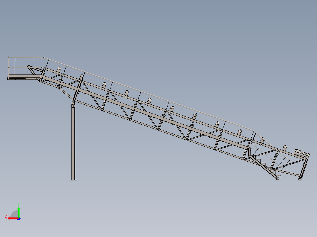 CINTA输送带输送机结构3D图纸 Solidworks设计后视图