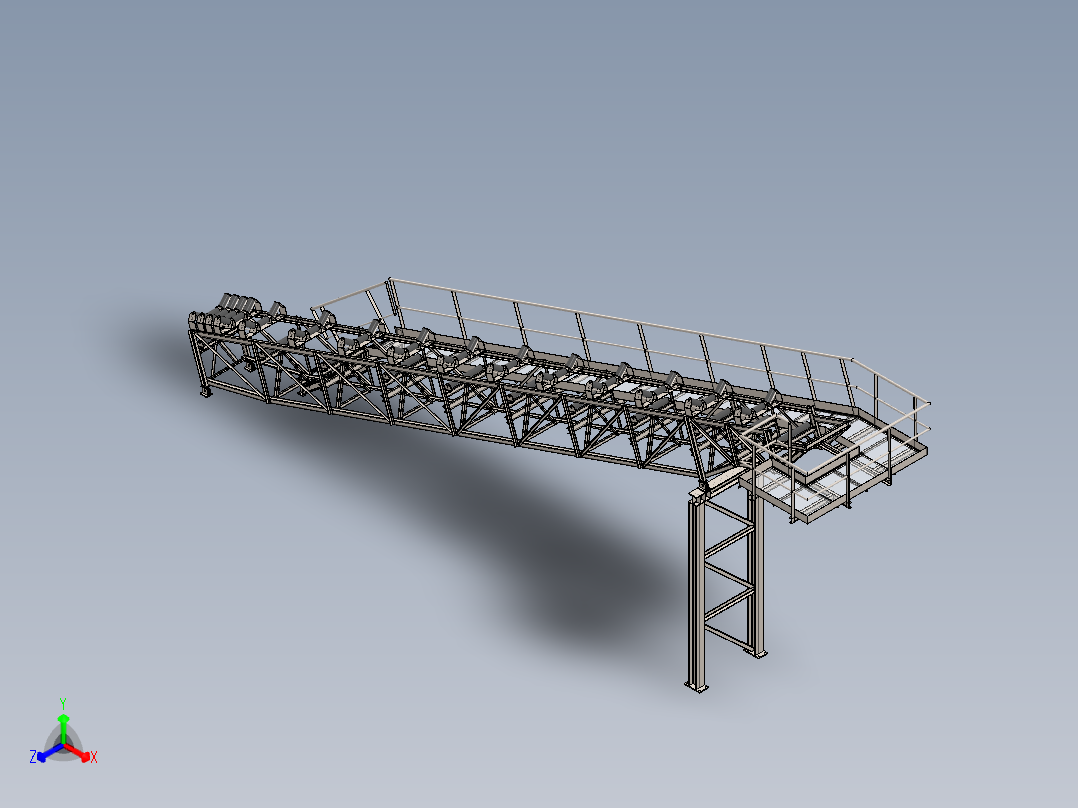 CINTA输送带输送机结构3D图纸 Solidworks设计正等轴测图
