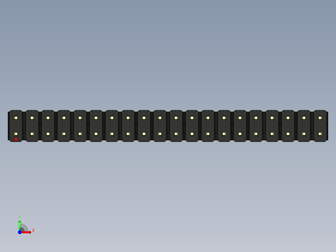 彩色公头100mil（2.54mm）系列-DS1021_black_2x20p_100mil_Type5_rev1.0前视图