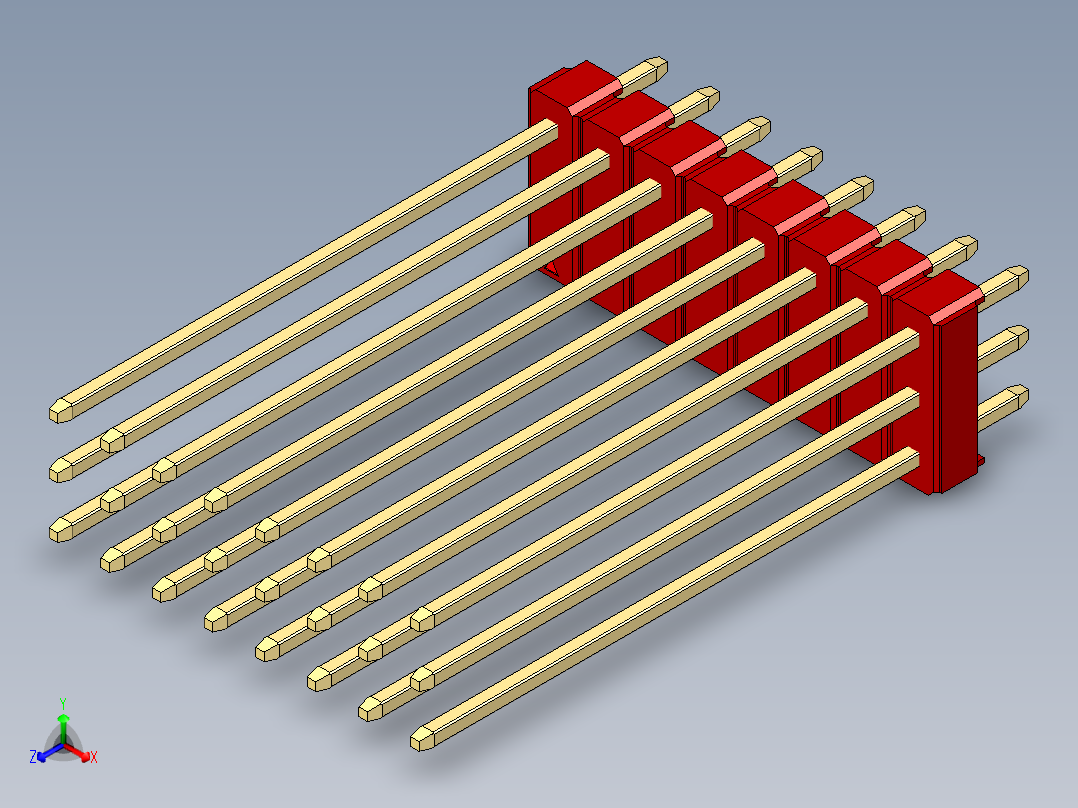 彩色公头100mil（2.54mm）系列-DS1021_red_3x08p_100mil_Type43_rev1.0
