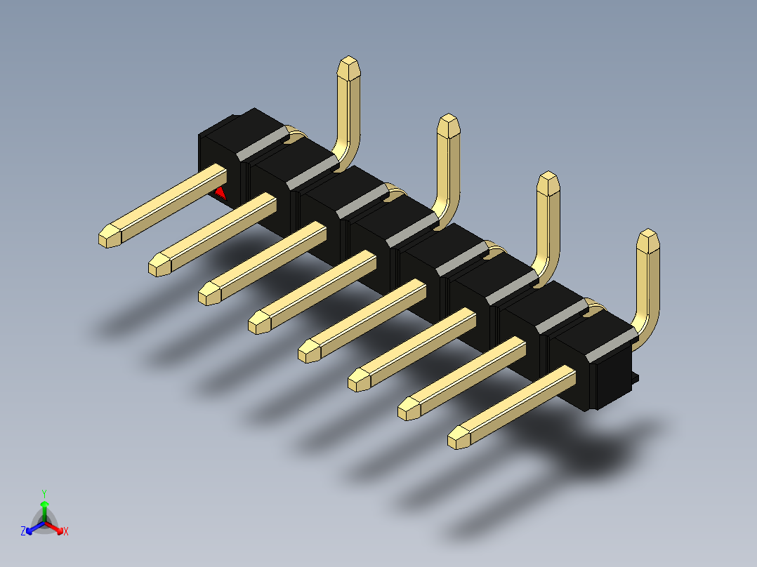 彩色公排针 100mil 2.54mm 系列-DS1022_black_08p_100mil_Type_SMT_R2_rev1.0