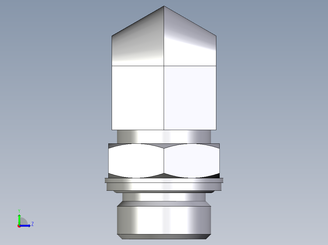 卡套式工业通用硬管接头EO_Adjustable_Locknut_elbow_WEE22LM27x2OMDCF左视图