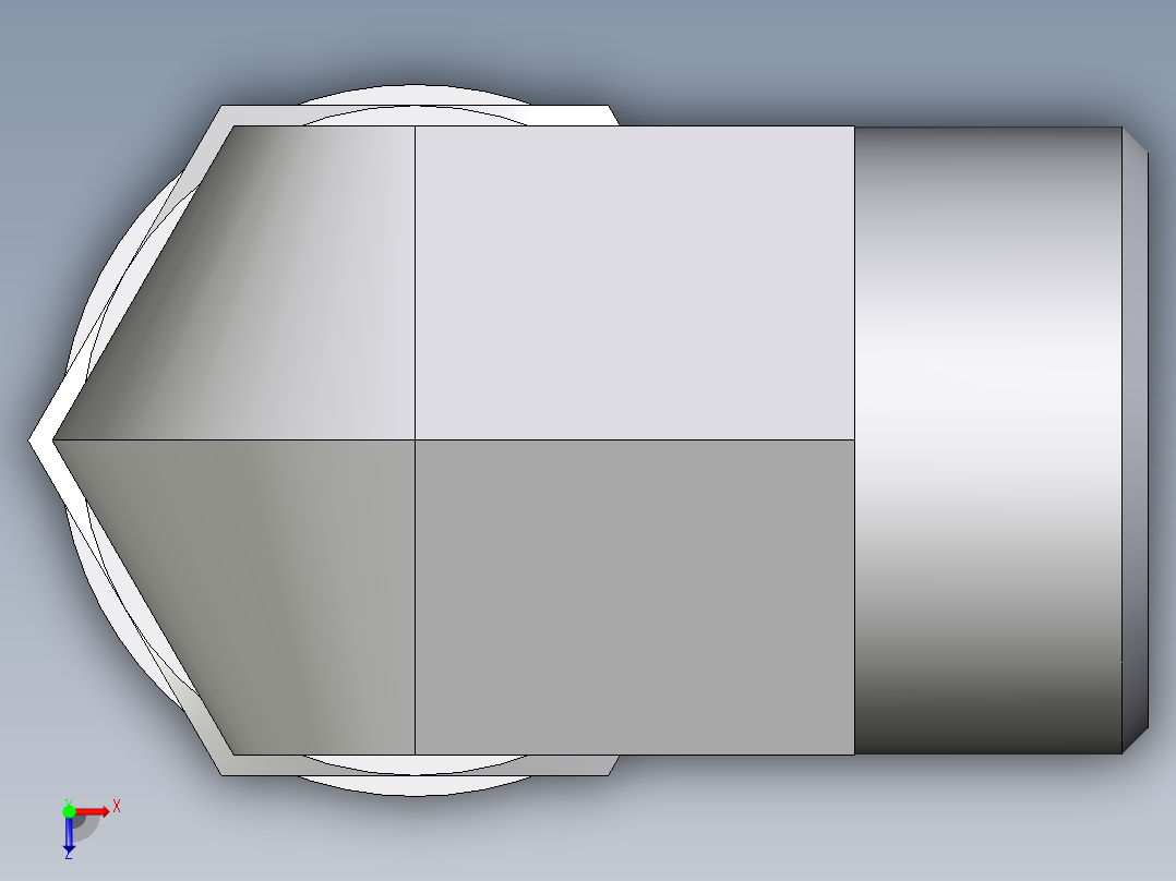 卡套式工业通用硬管接头EO_Adjustable_Locknut_elbow_WEE22LM27x2OMDCF俯视图