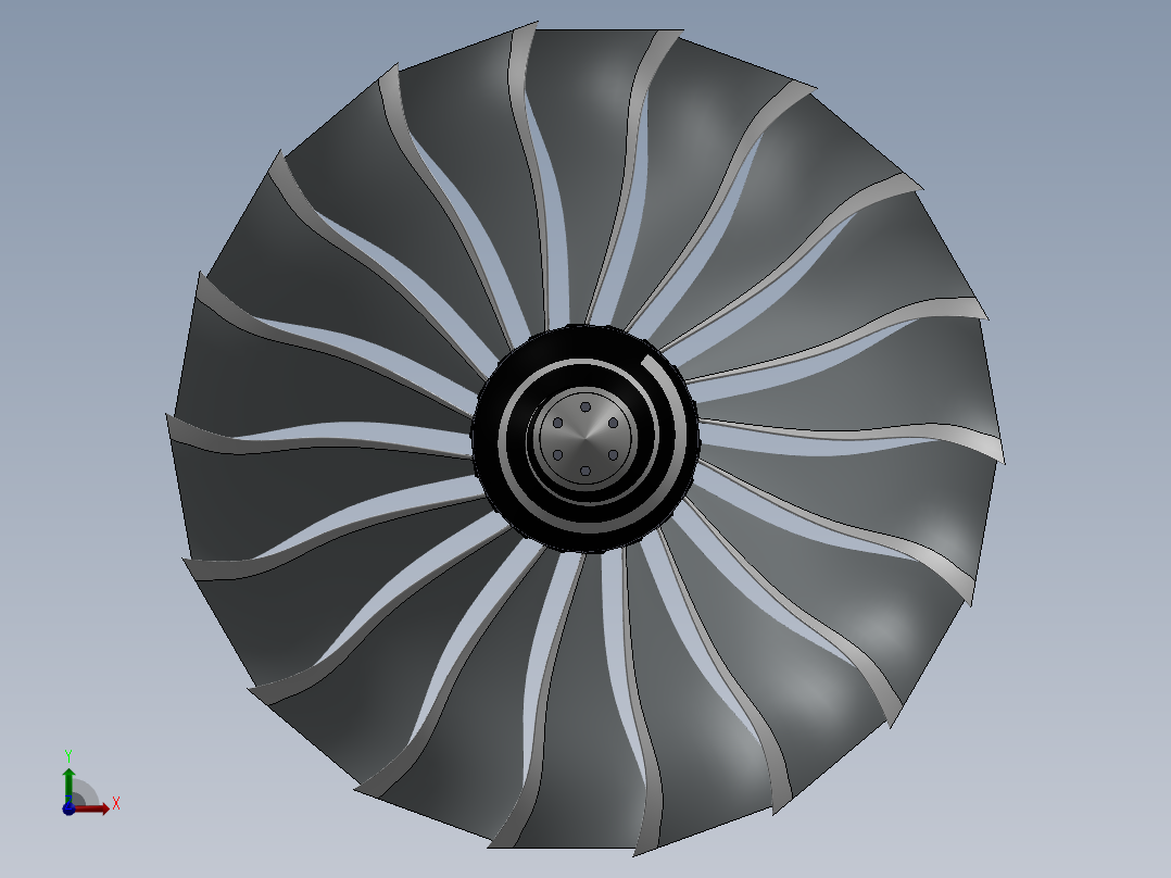 涡轮 叶片 涡扇 (44)前视图