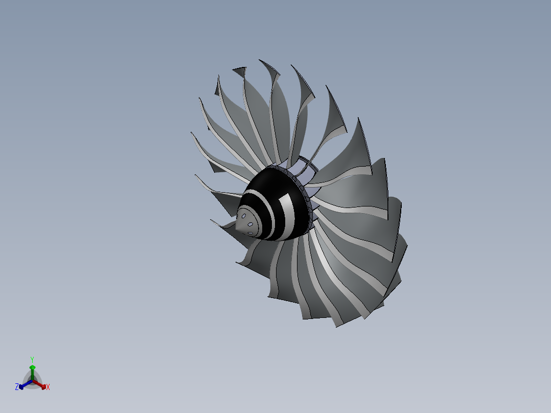 涡轮 叶片 涡扇 (44)正等轴测图