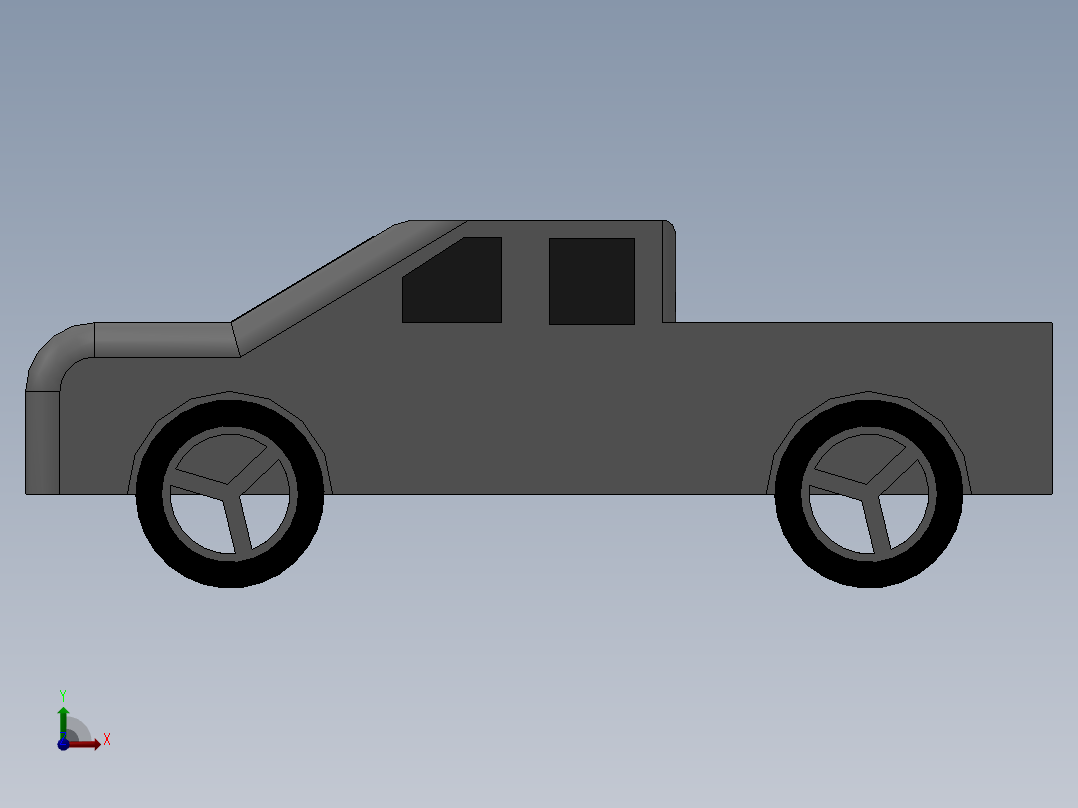 皮卡车模型3D图纸 (10)前视图