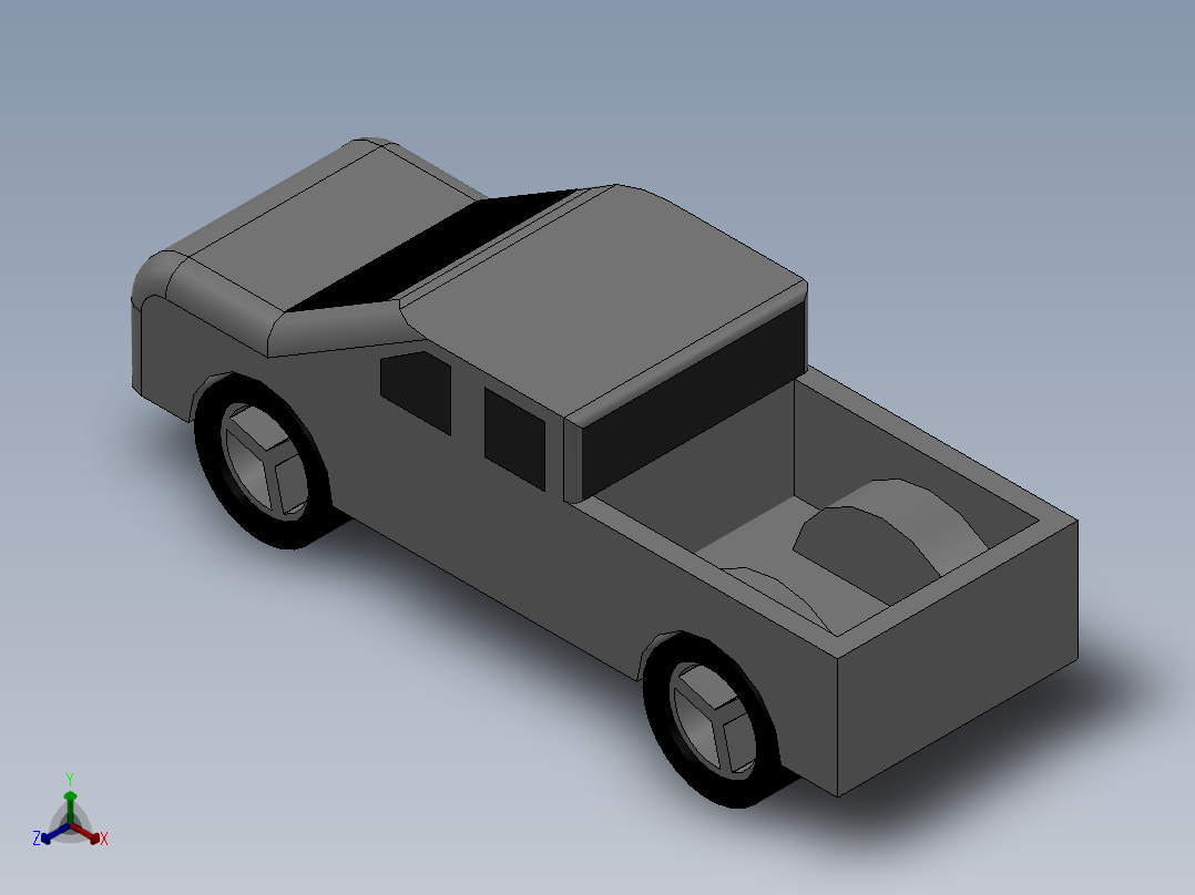 皮卡车模型3D图纸 (10)正等轴测图