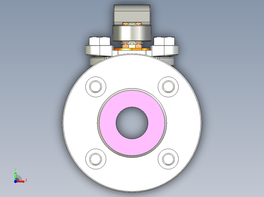 管道手动球阀-水管开关阀-手动阀门User Library-md52c150dn25-1前视图