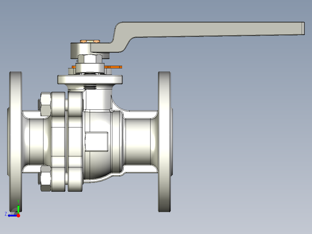 管道手动球阀-水管开关阀-手动阀门User Library-md52c150dn25-1右视图