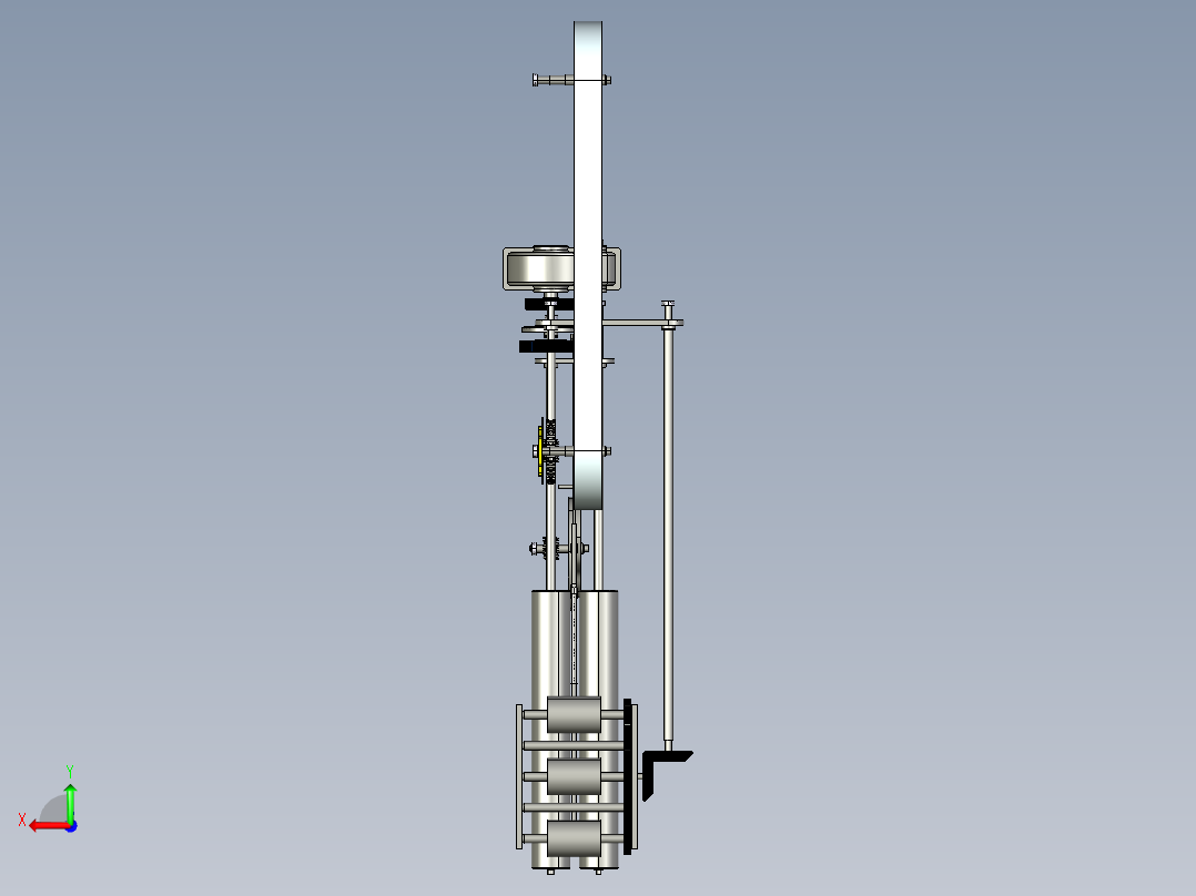JX676-全自动啤酒瓶清洗装置的设计及仿真【三维PROE】后视图